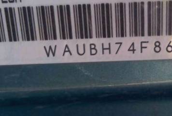 VIN prefix WAUBH74F86N1
