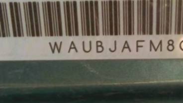 VIN prefix WAUBJAFM8CA1