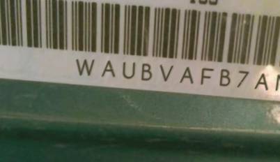 VIN prefix WAUBVAFB7AN0