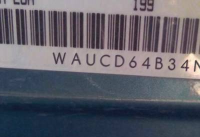 VIN prefix WAUCD64B34N1