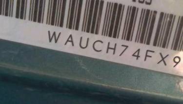VIN prefix WAUCH74FX9N0