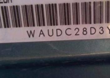VIN prefix WAUDC28D3YA1