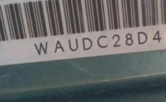 VIN prefix WAUDC28D4YA0