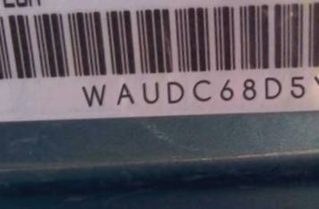 VIN prefix WAUDC68D5YA0