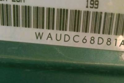VIN prefix WAUDC68D81A0