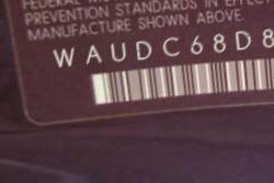 VIN prefix WAUDC68D81A1