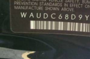 VIN prefix WAUDC68D9YA1