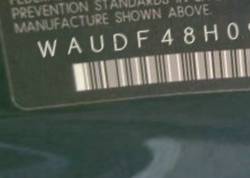 VIN prefix WAUDF48H09K0