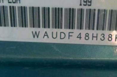 VIN prefix WAUDF48H38K0