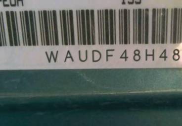 VIN prefix WAUDF48H48K0