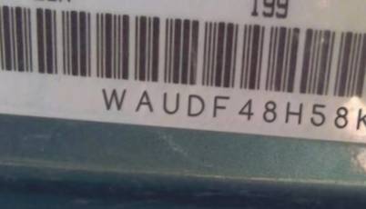 VIN prefix WAUDF48H58K0
