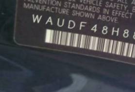 VIN prefix WAUDF48H88K0