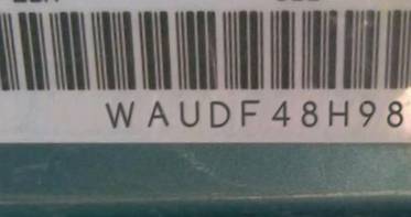 VIN prefix WAUDF48H98K0