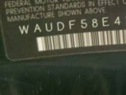 VIN prefix WAUDF58E45A4