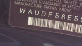 VIN prefix WAUDF58E55A4