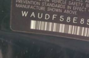 VIN prefix WAUDF58E85A4