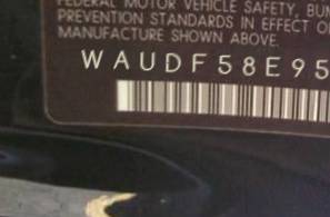 VIN prefix WAUDF58E95A4