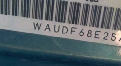 VIN prefix WAUDF68E25A4