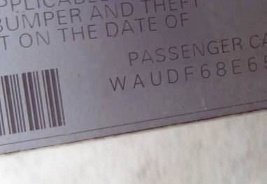 VIN prefix WAUDF68E65A5