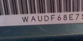 VIN prefix WAUDF68E75A4