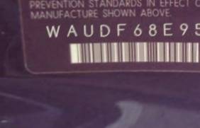 VIN prefix WAUDF68E95A4
