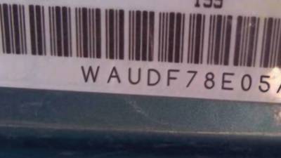 VIN prefix WAUDF78E05A5