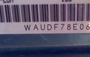 VIN prefix WAUDF78E06A2