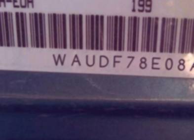 VIN prefix WAUDF78E08A1
