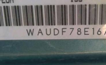 VIN prefix WAUDF78E16A2