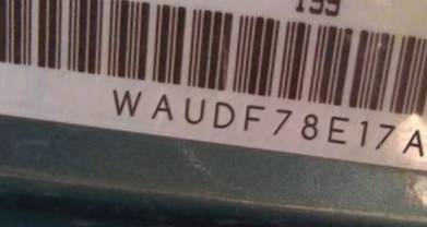VIN prefix WAUDF78E17A1
