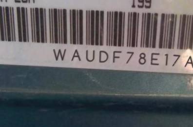 VIN prefix WAUDF78E17A2