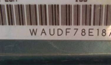 VIN prefix WAUDF78E18A1