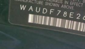 VIN prefix WAUDF78E26A0