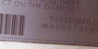 VIN prefix WAUDF78E47A1