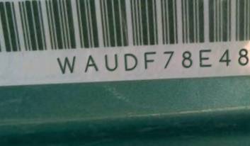 VIN prefix WAUDF78E48A0
