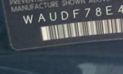 VIN prefix WAUDF78E48A1
