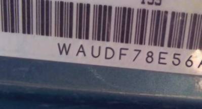 VIN prefix WAUDF78E56A0