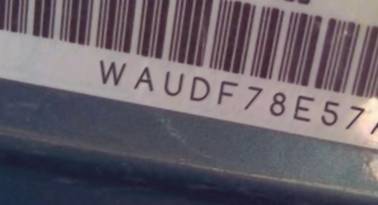 VIN prefix WAUDF78E57A0