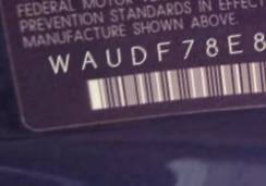 VIN prefix WAUDF78E85A5