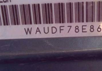 VIN prefix WAUDF78E86A1
