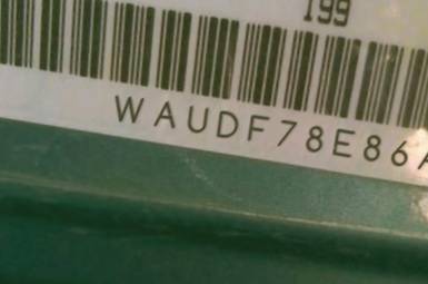 VIN prefix WAUDF78E86A2