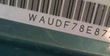 VIN prefix WAUDF78E87A1