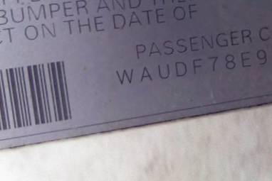 VIN prefix WAUDF78E96A1