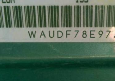 VIN prefix WAUDF78E97A2
