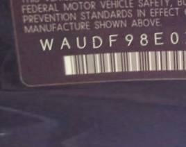 VIN prefix WAUDF98E07A1