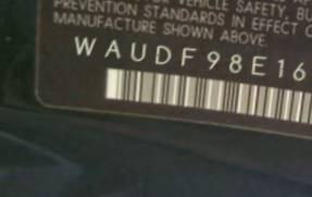 VIN prefix WAUDF98E16A0