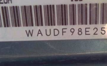 VIN prefix WAUDF98E25A5