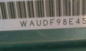 VIN prefix WAUDF98E45A5
