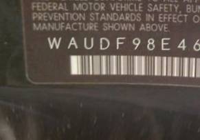 VIN prefix WAUDF98E46A1