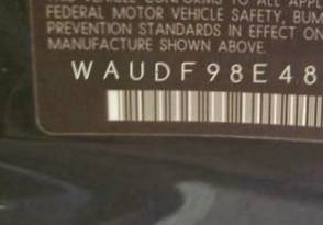 VIN prefix WAUDF98E48A0